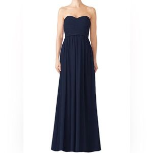 Monique Lhuillier Bridesmaids Dark Blue Strapless Maxi Dress
